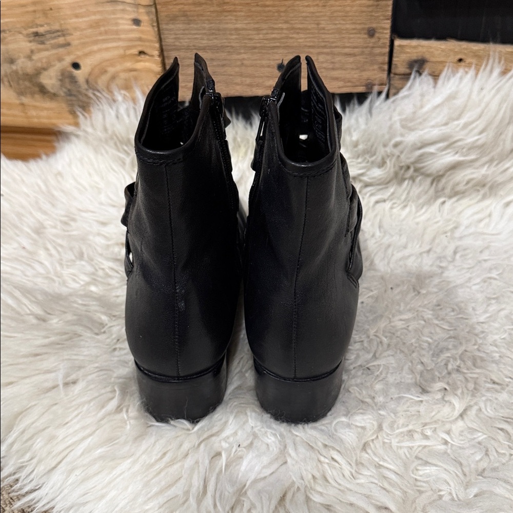 Salvia Greta Black Full Grain Sheep Leather Mid Calf Booties Size 39 EU 8.5 US - Picture 4 of 9